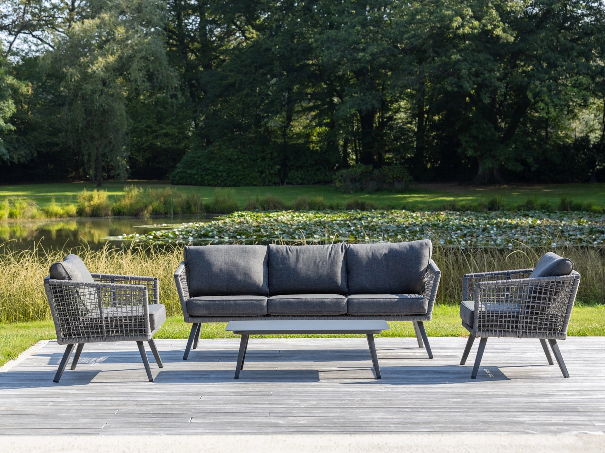 Kensington 4-Piece Outdoor Sofa Set (3+1+1 + Center Table)